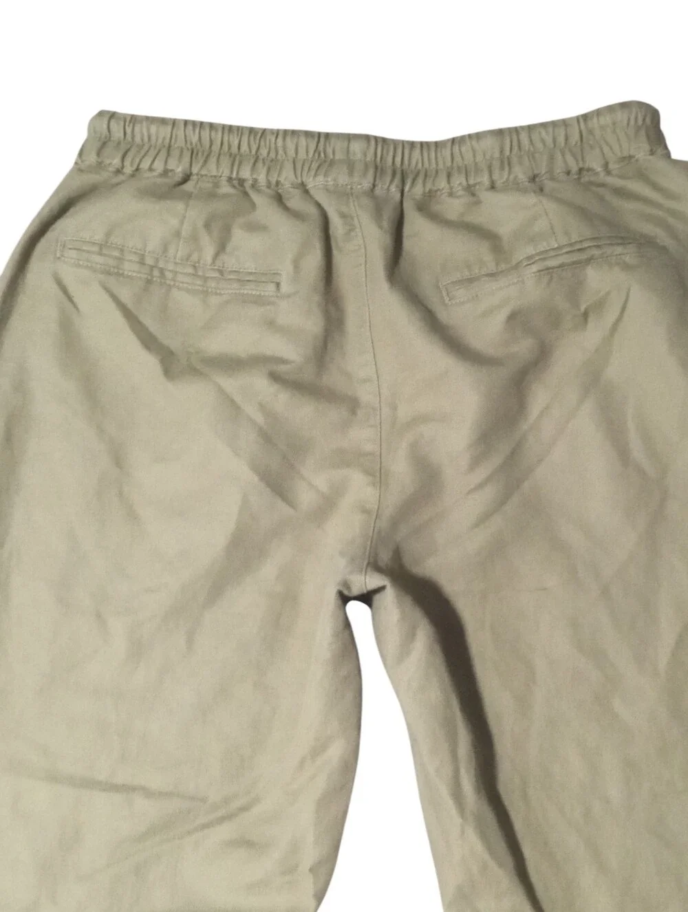 Quince  Olive Green Linen Cotton Blend Casual Pull-On Drawstring Pants Small